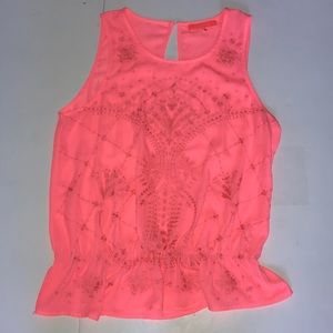 lulumari Bright Pink Embroidered tank